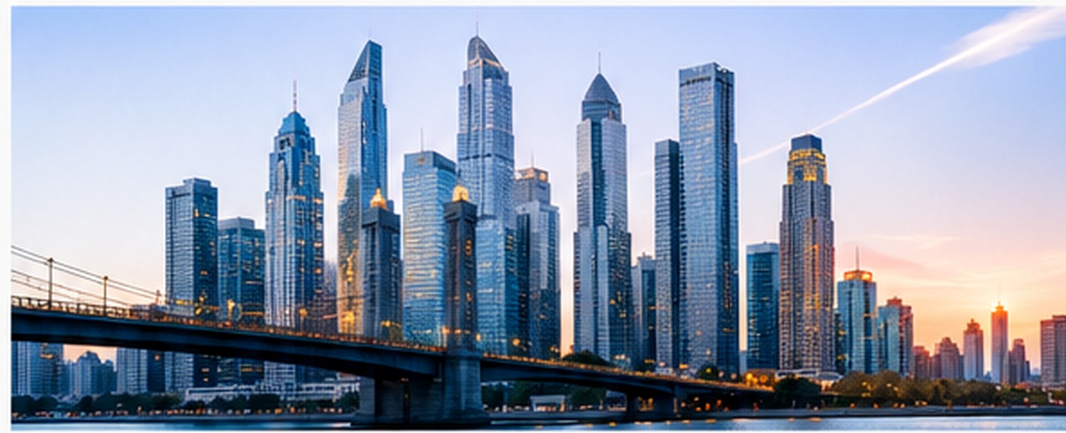International business district representing global energy markets